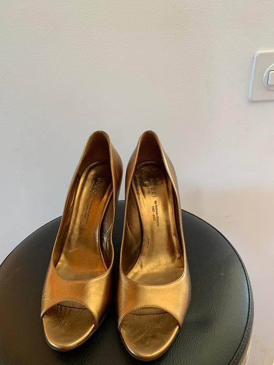 Gucci Gold Woman Shoes