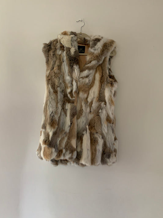 Unbrand Rabbit Fur Woman Coat With Hoddie