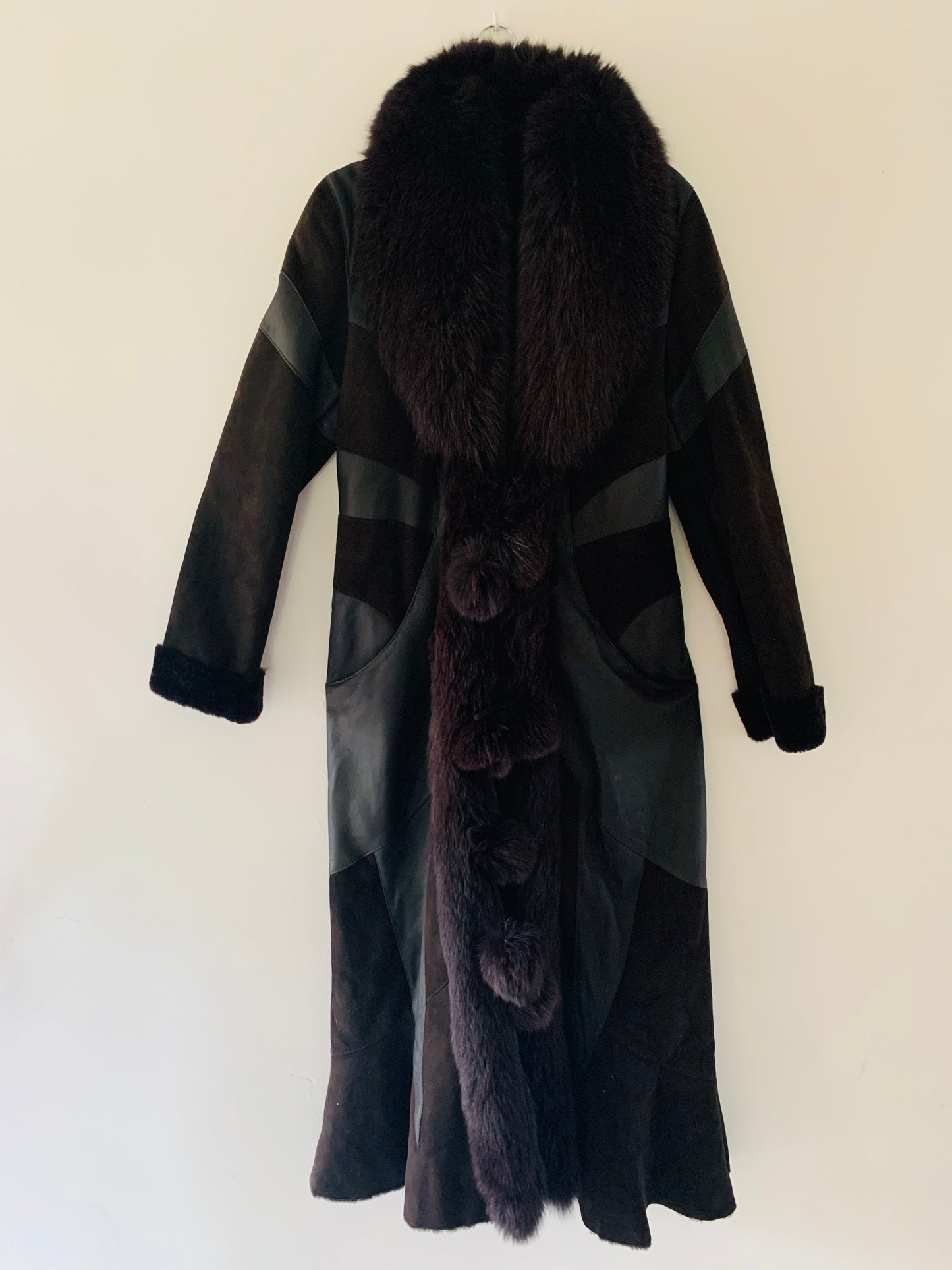 Woman Fox Fur Leather Long Coat