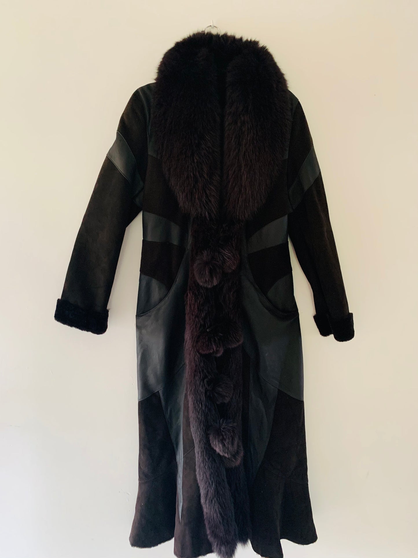 Woman Fox Fur Leather Long Coat